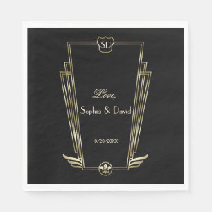 Guardanapo De Papel Casamento Real Dourado Deco Monograma