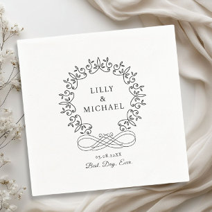 Guardanapo De Papel Casamento Real, Elegante, "Best Day-Ever"