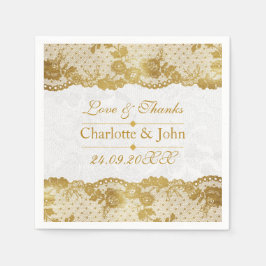 Guardanapo De Papel Casamento Real Personalizado de Locação Branca de