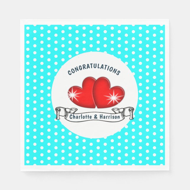 Guardanapo De Papel Casamento Retro Rockabilly Hearding (Frente)
