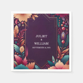 Guardanapo De Papel Casamento Rich Soft Teal Fall Gem Bold Jewel Tone