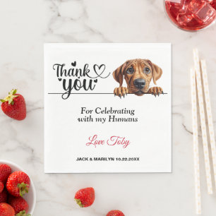 Guardanapo De Papel Casamento Ridgeback da Rodésia Obrigado