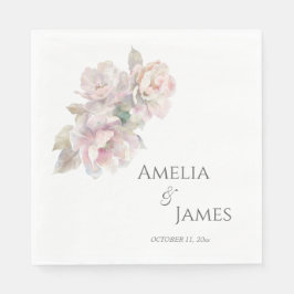 Guardanapo De Papel Casamento Romântico Blush Peony Floral