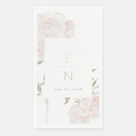Guardanapo De Papel Casamento Romântico com Peônia de Tom Rosado Suave