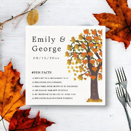 Guardanapo De Papel Casamento Romântico de Árvores de Queda Elegante