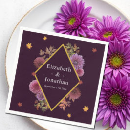 Guardanapo De Papel Casamento Romântico de Dahlia de outono