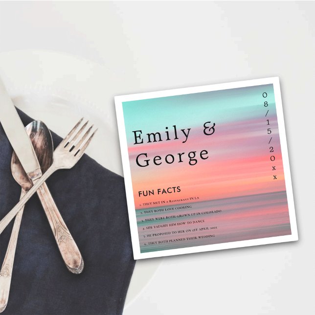 Guardanapo De Papel Casamento Romântico de Praia do Sunset Blue Sky (Criador carregado)