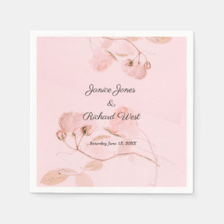 Guardanapo De Papel Casamento Romântico de Rosa Rosa Mole
