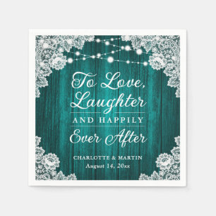 Guardanapo De Papel Casamento Romântico de Terrenos Rústicos de Made