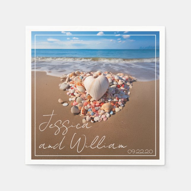 Guardanapo De Papel Casamento romântico de verão (Frente)