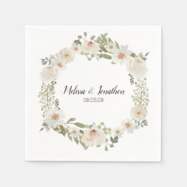 Guardanapo De Papel Casamento Romântico Elegante Branco Napkins