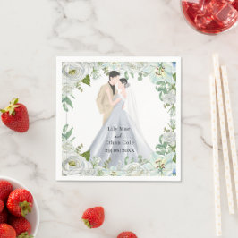 Guardanapo De Papel Casamento Romântico em Aquarela