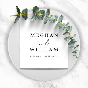 Guardanapo De Papel Casamento Romântico por Caligrafia Simples