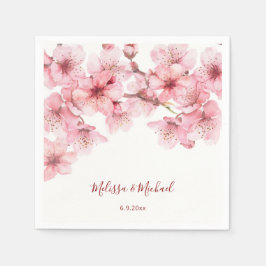 Guardanapo De Papel Casamento Rosa Branco Flor de Cerejeira