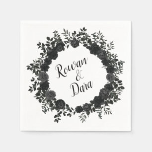 Guardanapo De Papel Casamento Rosa Gótico Preto Branco