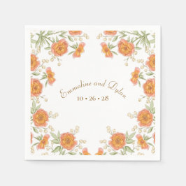 Guardanapo De Papel Casamento Rosa Laranja