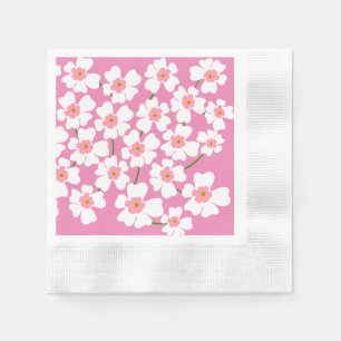 Guardanapo De Papel Casamento Rosa-Rosa-Flor-Branco