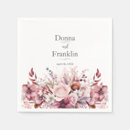 Guardanapo De Papel Casamento Rosa-Rosa Moderno