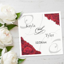 Guardanapo De Papel Casamento Rosa vermelha suave Napkin