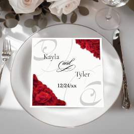 Guardanapo De Papel Casamento Rosa vermelha suave Napkin