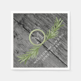 Guardanapo De Papel Casamento Rosemary e Rustic Wood