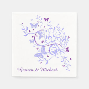 Guardanapo De Papel Casamento roxo azul do redemoinho da borboleta