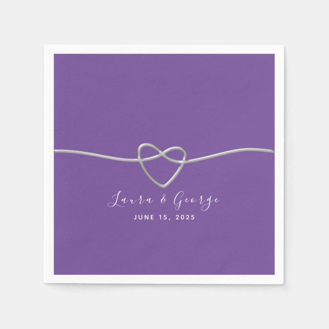 Guardanapo De Papel Casamento Roxo Minimalista Napkins (Frente)