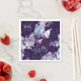 Guardanapo De Papel Casamento Roxo-Moderno de Escova-Traço