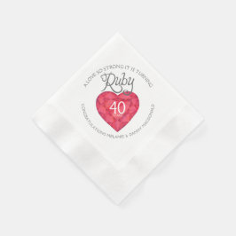 Guardanapo De Papel Casamento Ruby 40º Aniversário do coração guardana