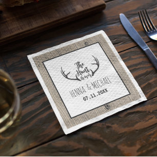 Guardanapo De Papel Casamento Russo Antler Barnwood
