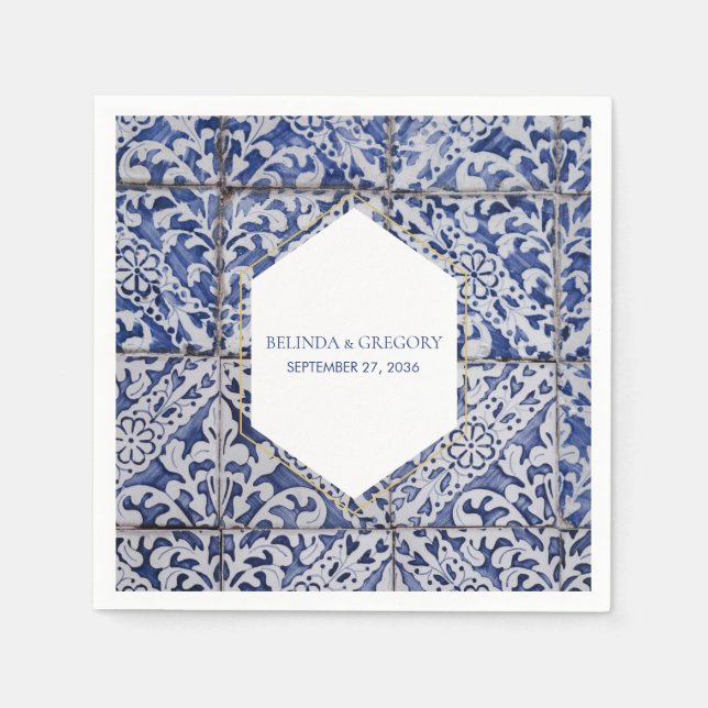 Guardanapo De Papel Casamento Russo de Azulejos Portugueses (Frente)