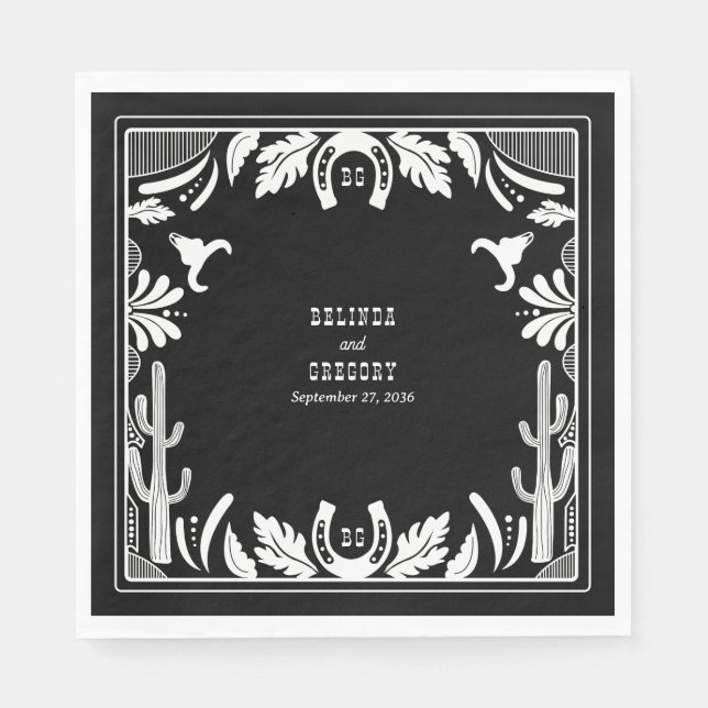 Guardanapo De Papel Casamento Russo De Cowboy Do País Ocidental (Frente)