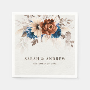 Guardanapo De Papel Casamento Russo de Grass Marinho Terracotta Blue P