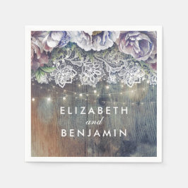 Guardanapo De Papel Casamento Russo de Locais de Flores Azuis e Maroon