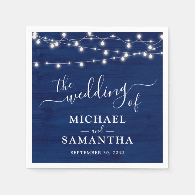 Guardanapo De Papel Casamento Russo De Madeira Azul Simples (Frente)