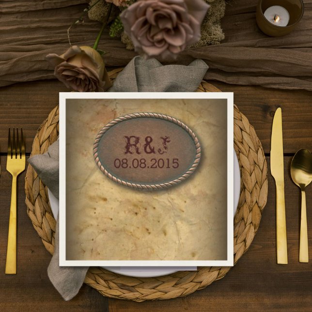 Guardanapo De Papel Casamento russo do cowboy barn do oeste (Rustic western country cowboy barn wedding napkins)