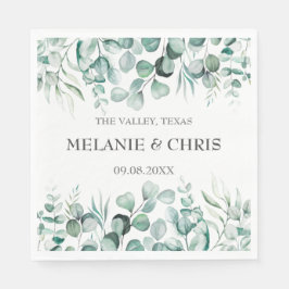 Guardanapo De Papel Casamento Russo Eucalyptus Greenery Personalizado