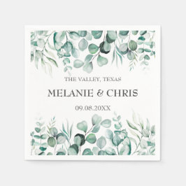 Guardanapo De Papel Casamento Russo Eucalyptus Greenery Personalizado