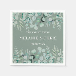 Guardanapo De Papel Casamento Russo Eucalyptus Greenery Personalizado