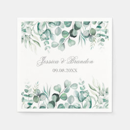 Guardanapo De Papel Casamento Russo Eucalyptus Greenery Personalizado