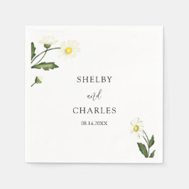 Guardanapo De Papel Casamento Russo Floral de Margarida Branca