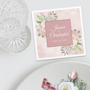 Guardanapo De Papel Casamento Russo Floral Rosa Elegante