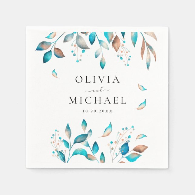 Guardanapo De Papel Casamento Russo marinho Moderno (Frente)