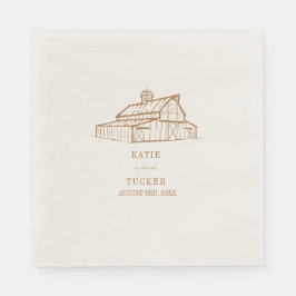 Guardanapo De Papel Casamento Rustic Barn Goldenrod