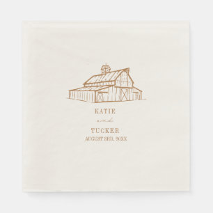 Guardanapo De Papel Casamento Rustic Barn Goldenrod