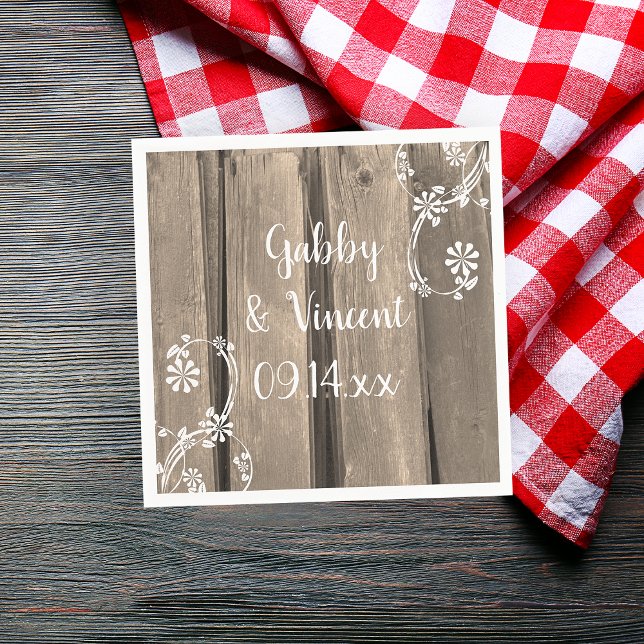 Guardanapo De Papel Casamento Rustic Barn Wood Country Napkins (Set a rustic chic table at your barn party bridal shower or wedding reception with these napkins.)