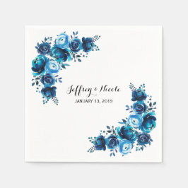 Guardanapo De Papel Casamento Rustic Blue Floral Country Barn