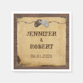 Guardanapo De Papel Casamento Rustic Country Cowboy Chapéu Napkin