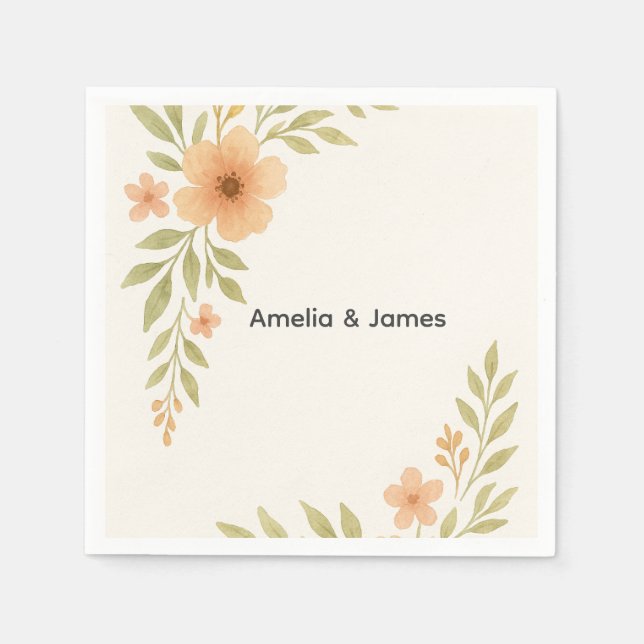 Guardanapo De Papel Casamento Rustic de Wildflower Napkin (Frente)
