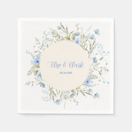 Guardanapo De Papel Casamento Rustic Dusty Blue Delicate Wildflower